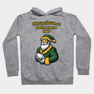 Merry Christmas South Africa 2023 Bokke Colors Rugby Santa Funny Hoodie